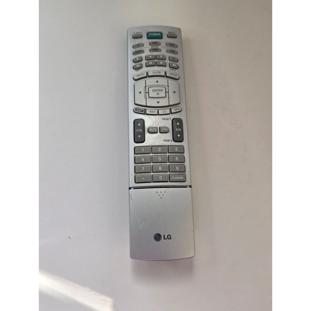 LG 6710V00151W Remote Control TV DVD VCR OEM Silver Genuine Slider 6710V00151W